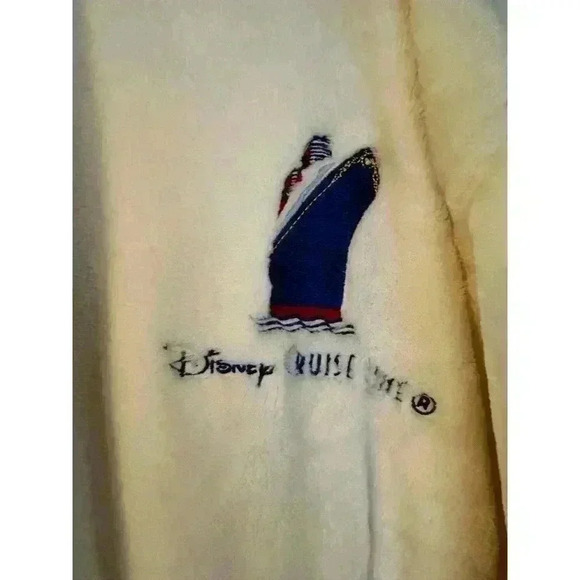 Disney Cruise Line Cream Plush Robe Luxurious Belted One Size - Picture 4 of 6